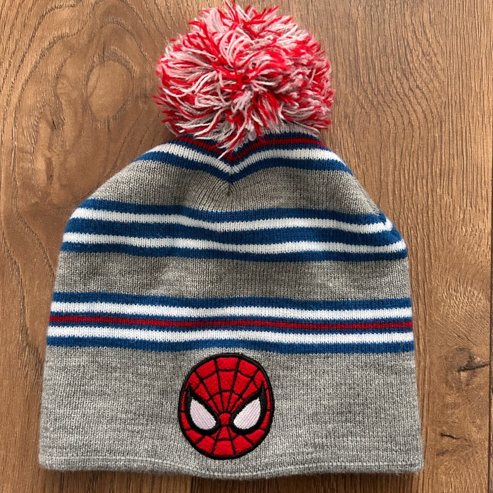 Spider-Man Striped Beanie with Pom Pom
